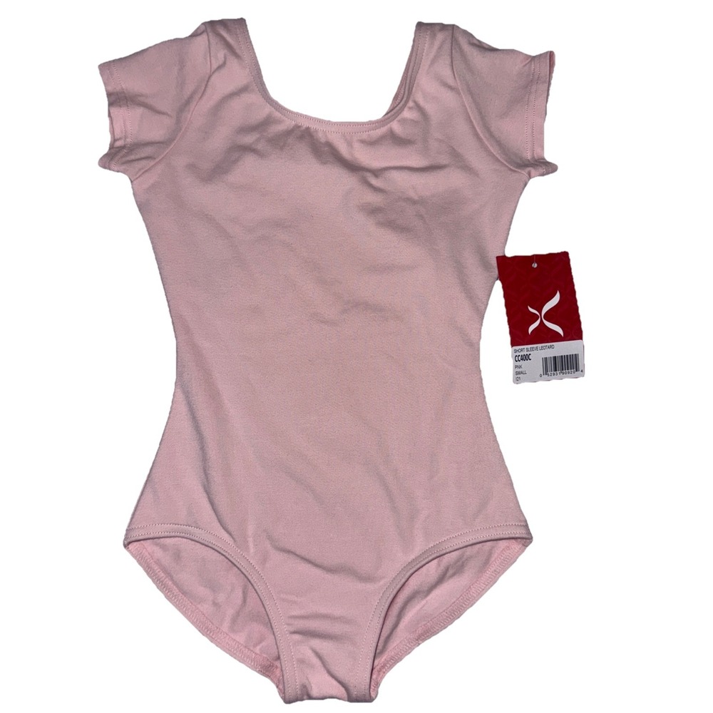 CAPEZIO Pink Cap Sleeve Cotton Spandex‎ Leotard Small Child CC400C NEW WITH TAGS